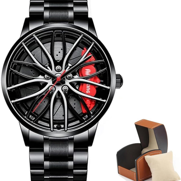 Men's Creative 3D Car Wheel Rotating Wrist Watch